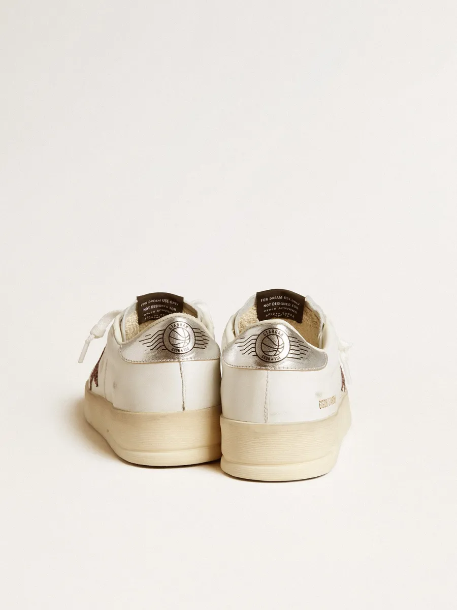 Stardan Donna in nappa con stella in glitter e talloncino in pelle laminata