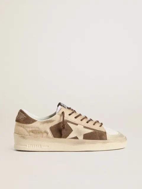 Stardan Donna in suede verde militare e cavallino beige con stella in suede beige