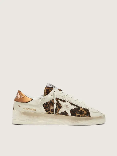 Stardan donna in pelle bianca e cavallino leo con stella in pelle bianca