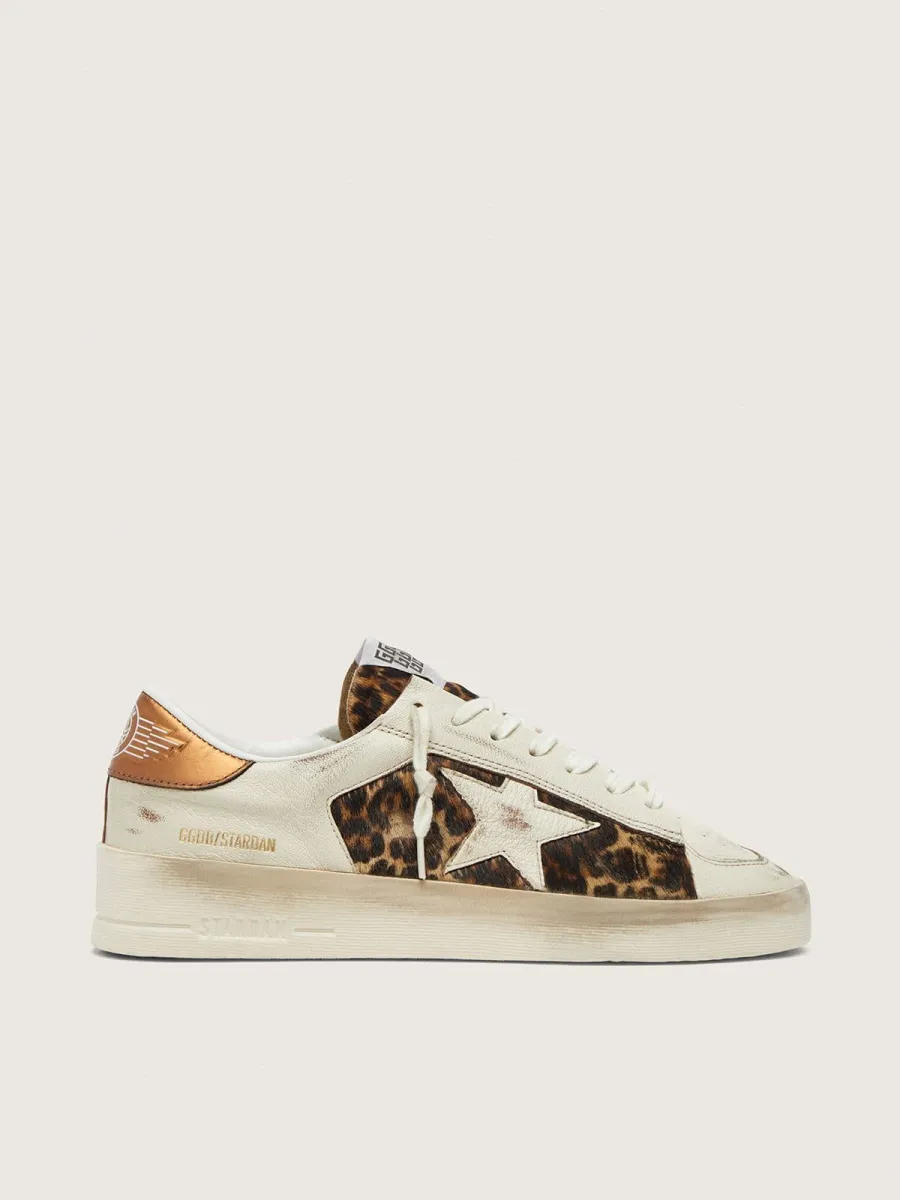 Stardan donna in pelle bianca e cavallino leo con stella in pelle bianca