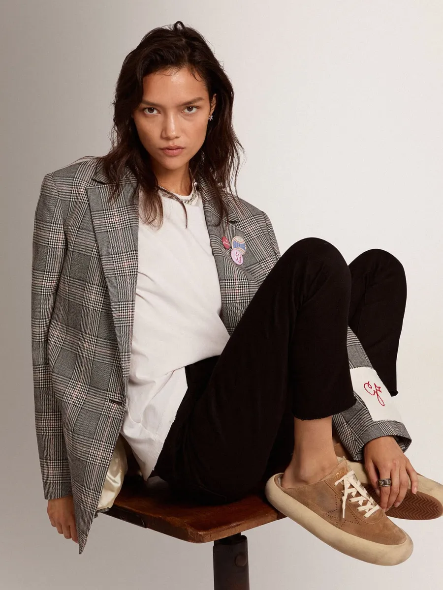 Scarpe Space-Star Sabot Donna in suede color tabacco e fodera in shearling