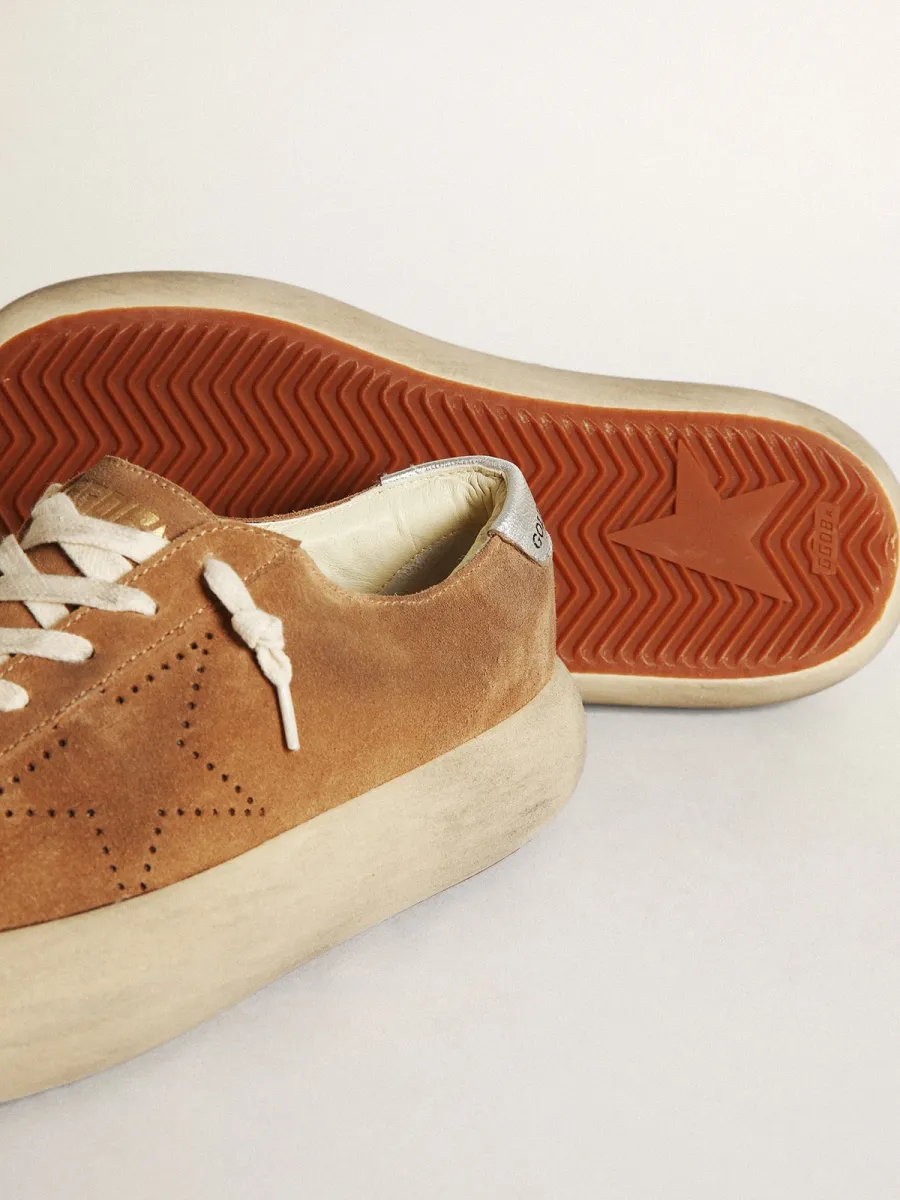 Space-Star Donna in suede tabacco con stella traforata