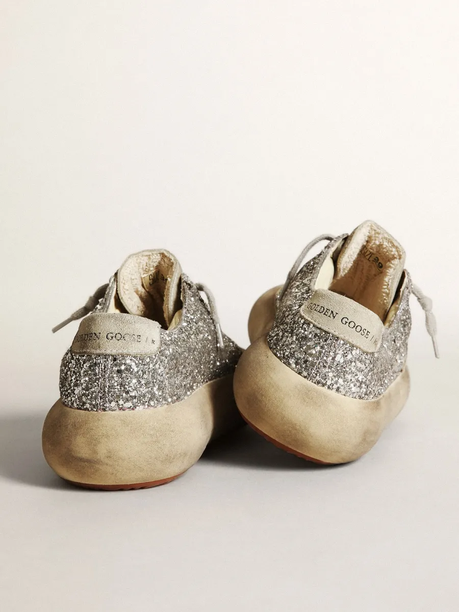 Space-Star Donna in glitter argento con stella color grigio ghiaccio