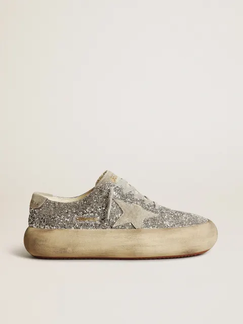 Space-Star Donna in glitter argento con stella color grigio ghiaccio