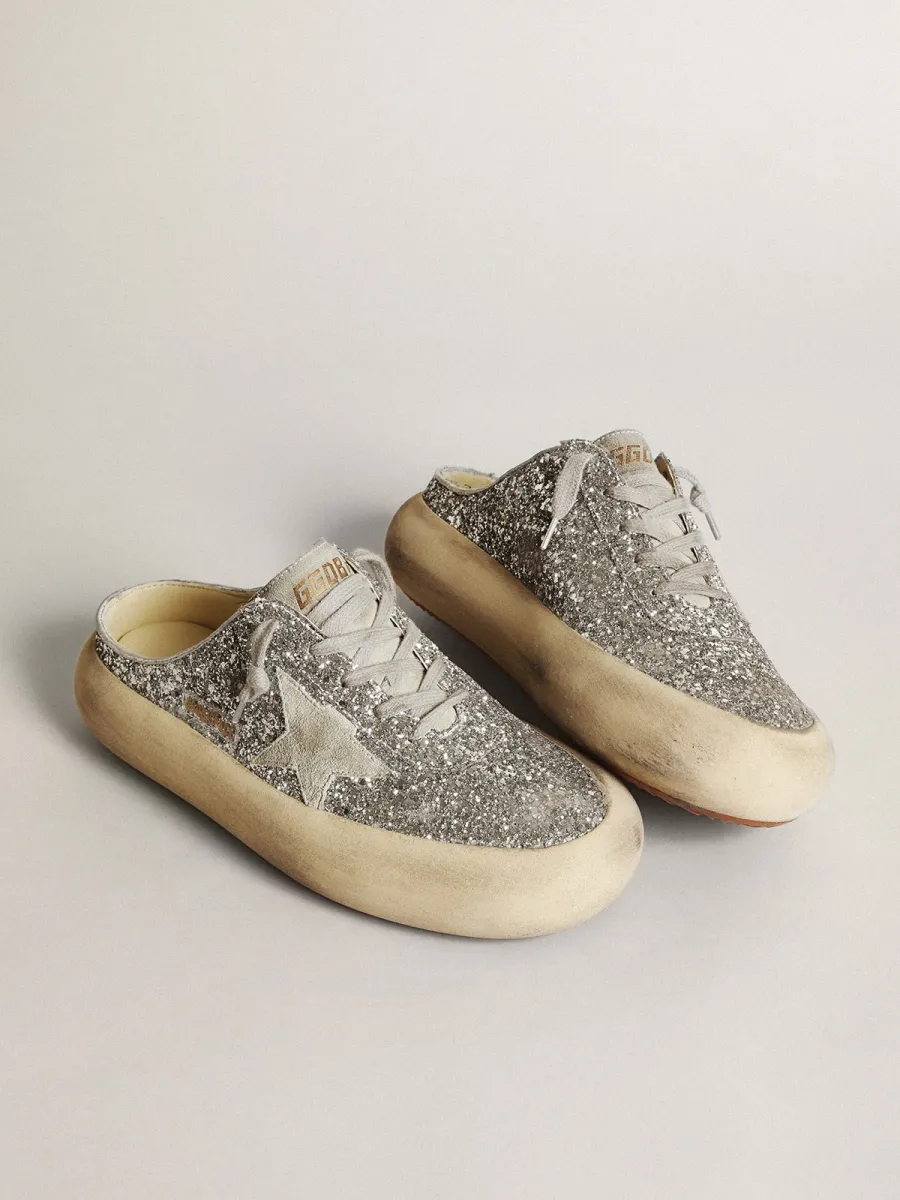 Space-Star Sabot Donna in glitter con stella e linguetta ghiaccio
