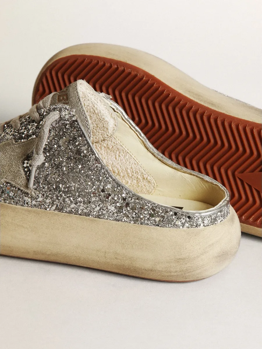 Space-Star Sabot Donna in glitter con stella e linguetta ghiaccio