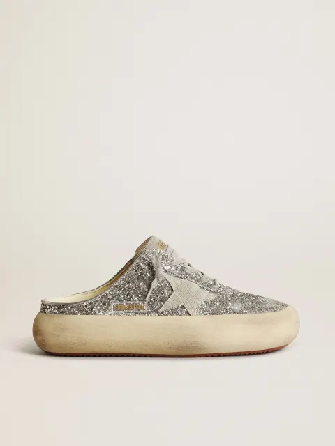 Space-Star Sabot Donna in glitter con stella e linguetta ghiaccio
