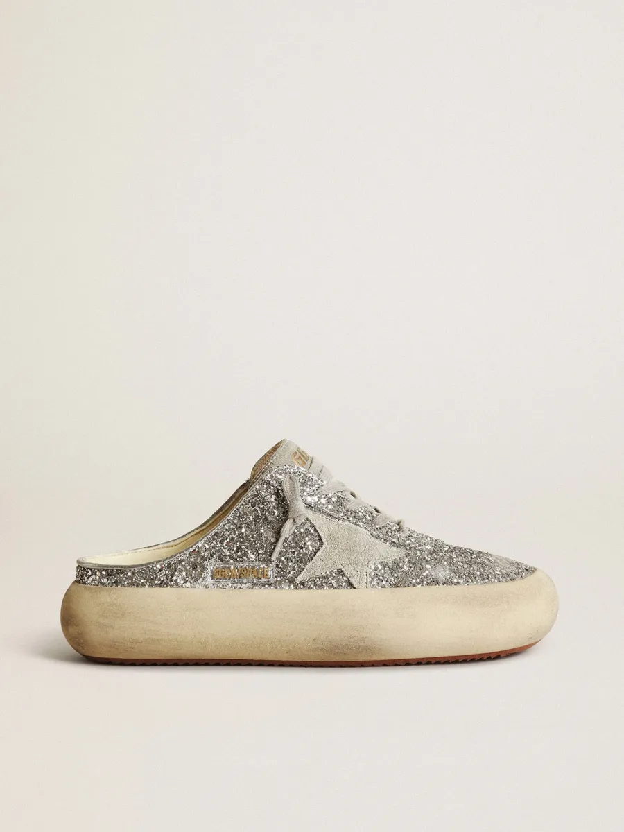 Space-Star Sabot Donna in glitter con stella e linguetta ghiaccio