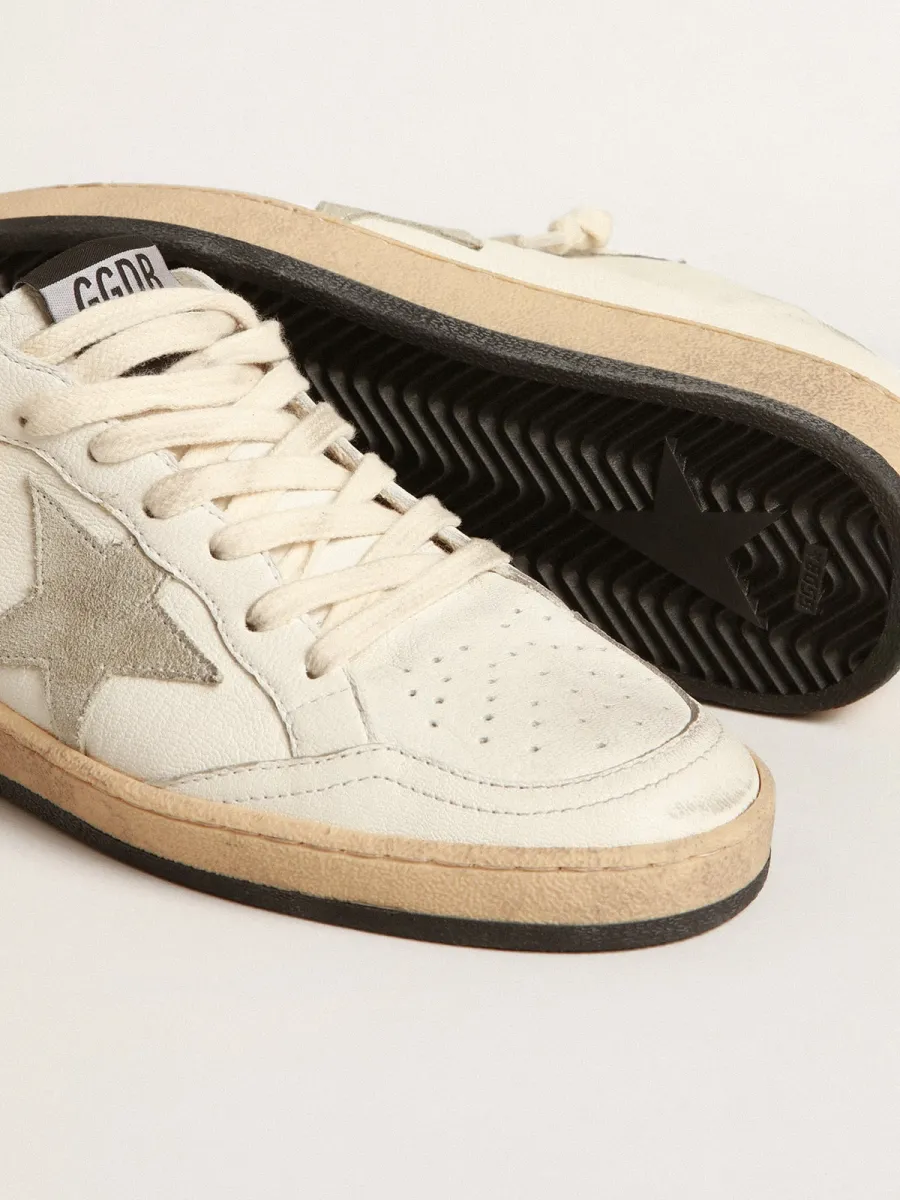 Ball Star Sabot in nappa con stella in suede grigio ghiaccio