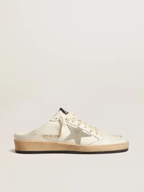Ball Star Sabot in nappa con stella in suede grigio ghiaccio