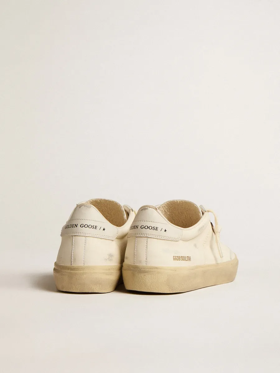Soul Star Donna in nappa bianca con talloncino in pelle bianca