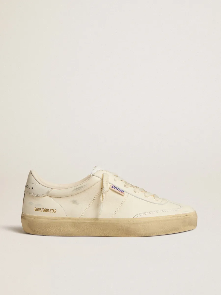 Soul Star Donna in nappa bianca con talloncino in pelle bianca
