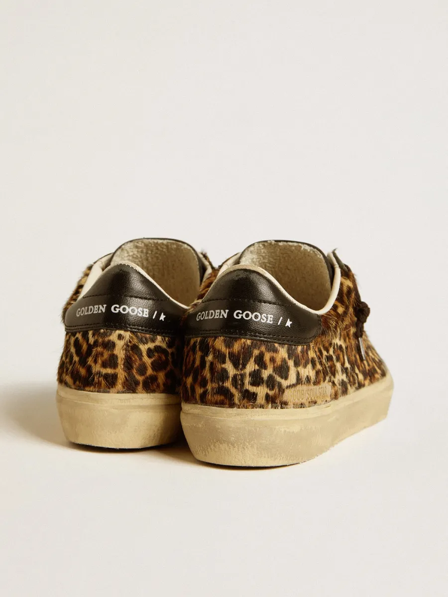 Soul Star in cavallino leopardato con talloncino e inserti in nappa nera