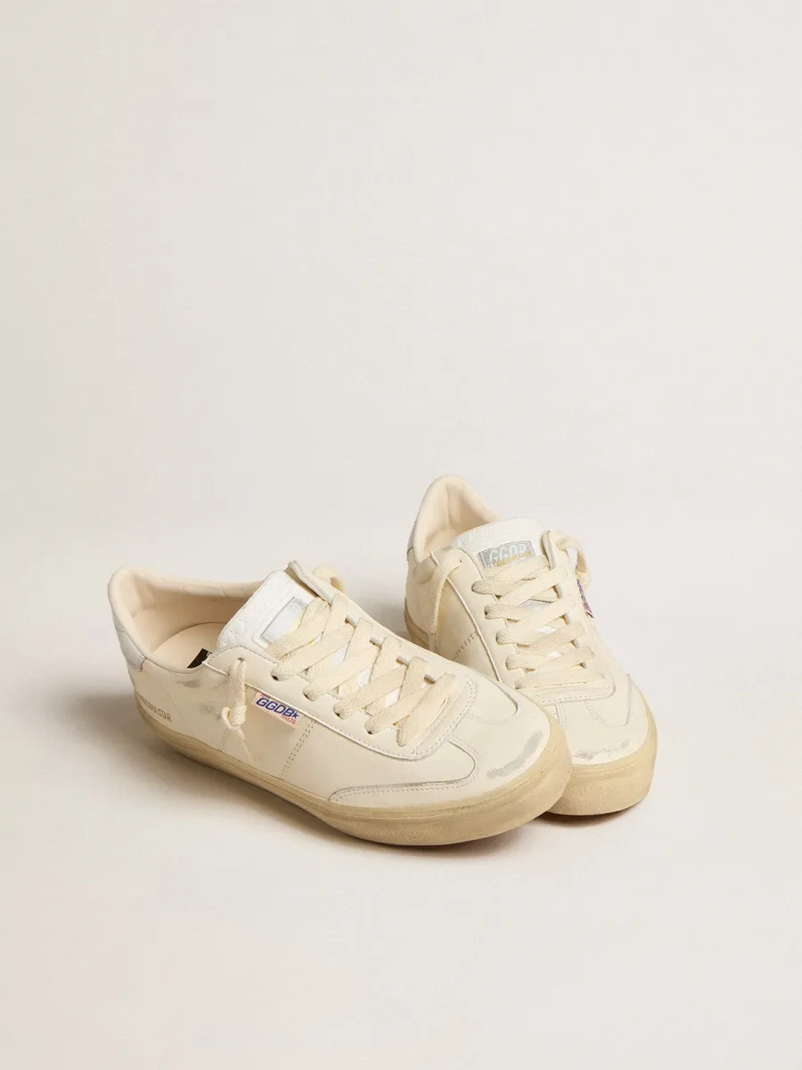 Soul Star in nappa bianca con talloncino in pelle laminata argento