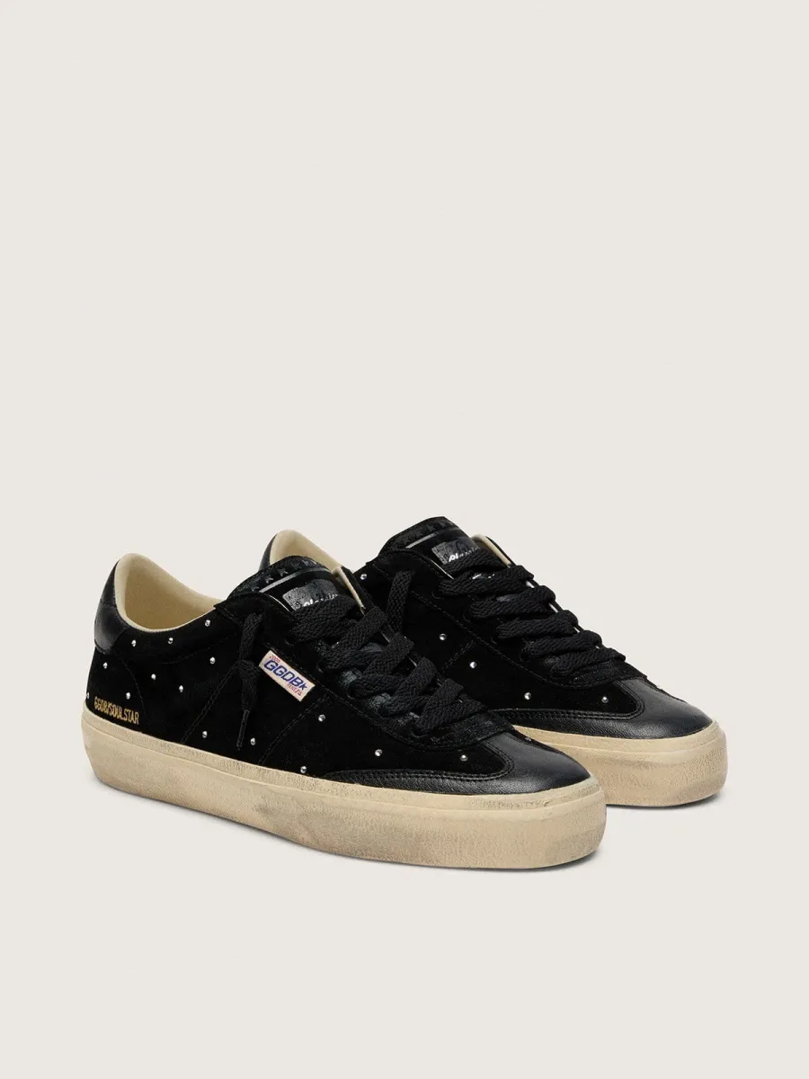 Soul Star donna in suede nero con Swarovski argento