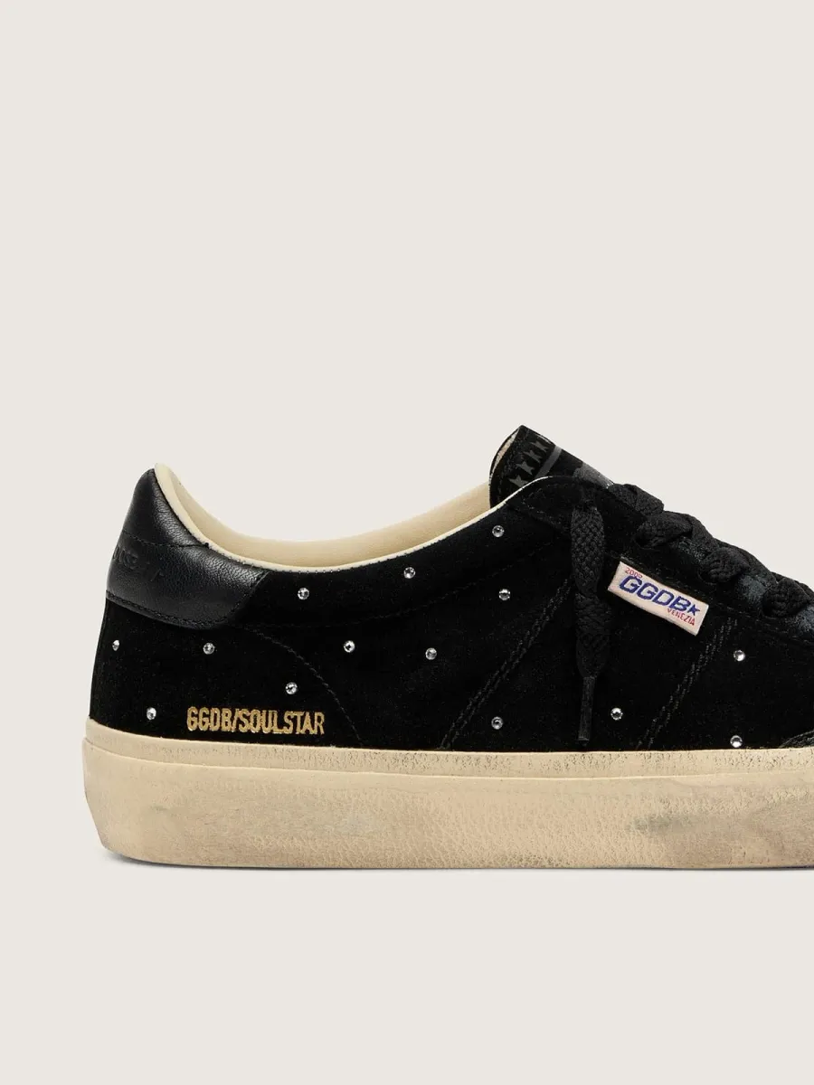 Soul Star donna in suede nero con Swarovski argento