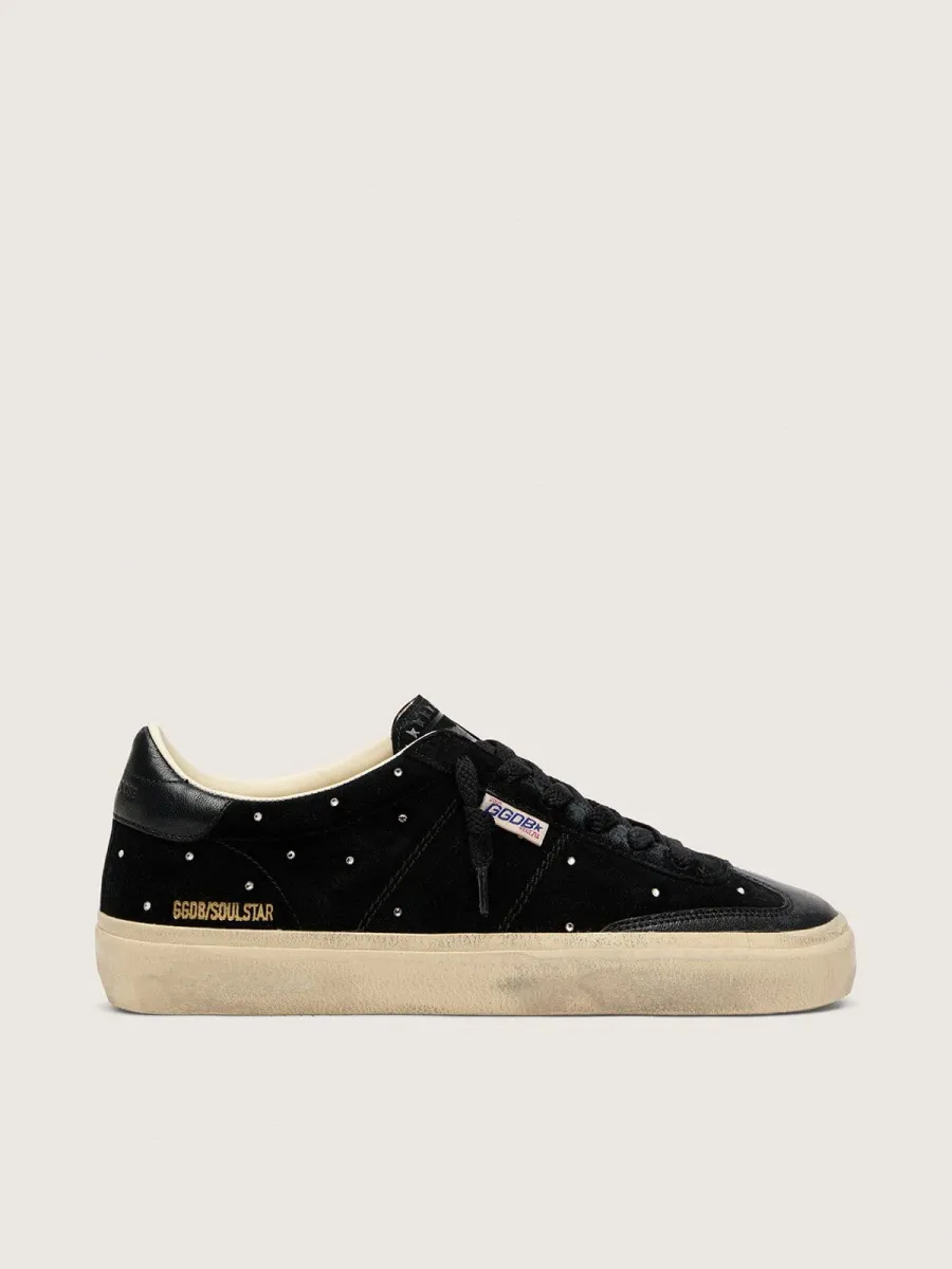 Soul Star donna in suede nero con Swarovski argento