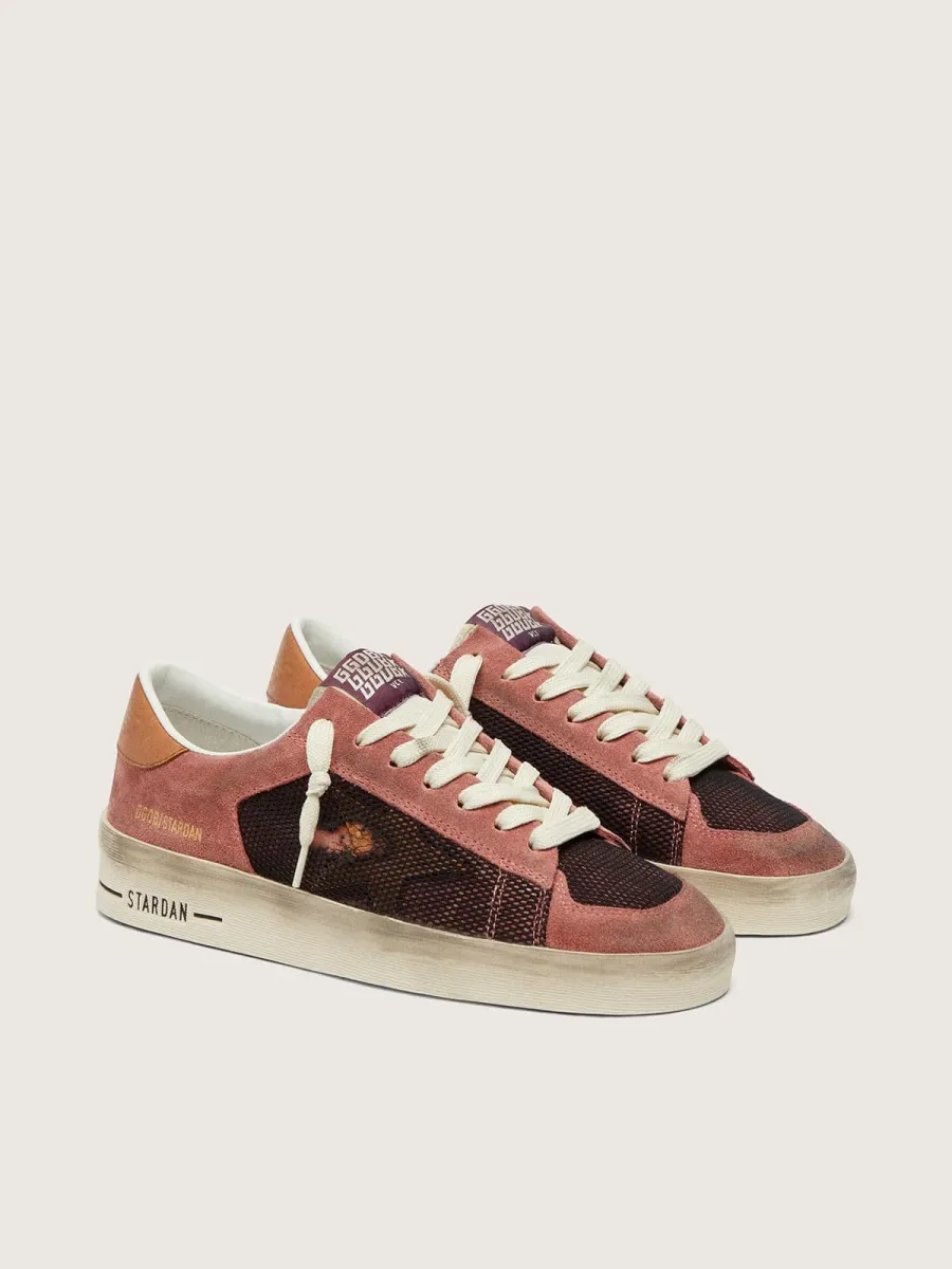 Stardan donna in suede rosa con stella beige