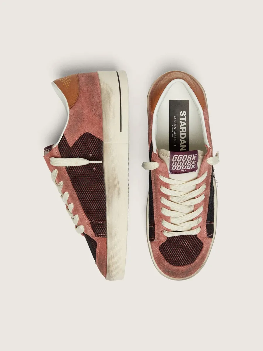 Stardan donna in suede rosa con stella beige