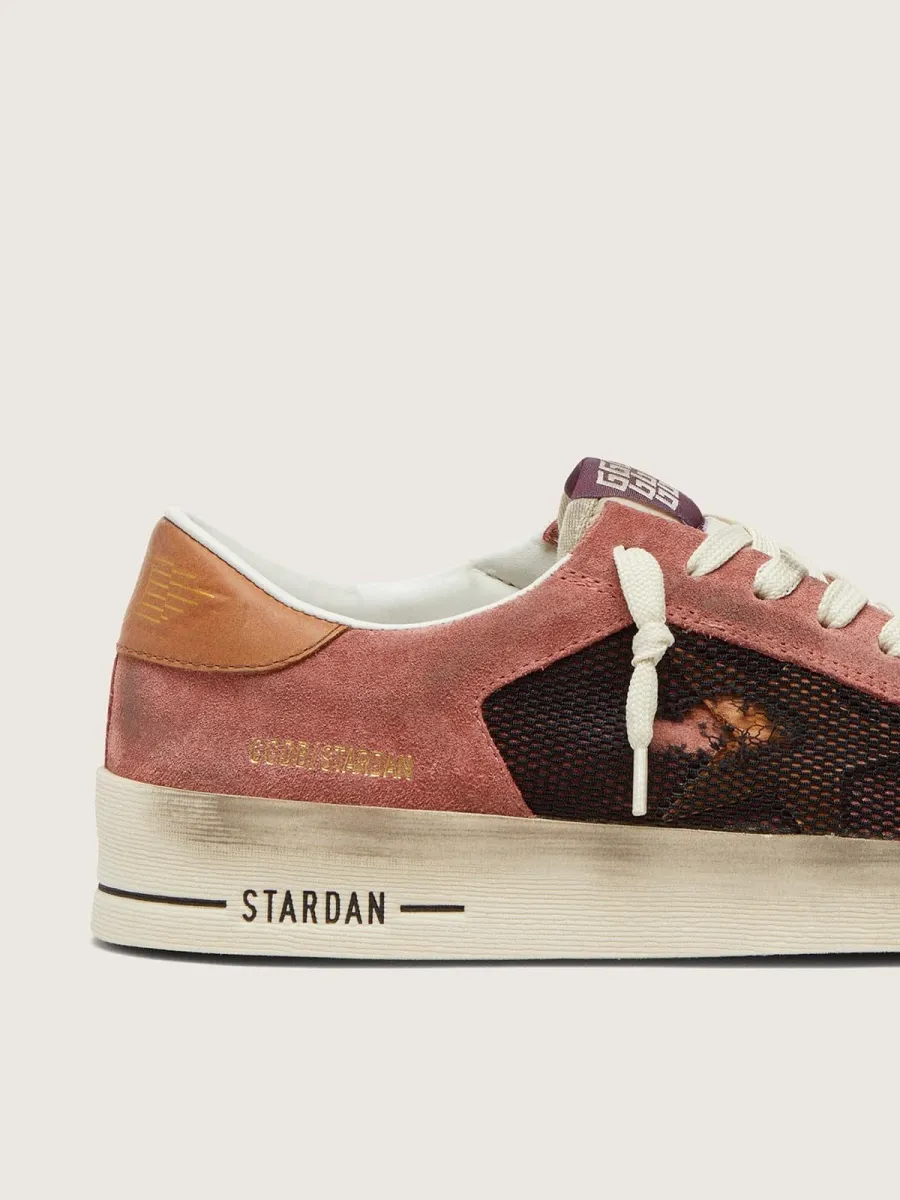 Stardan donna in suede rosa con stella beige