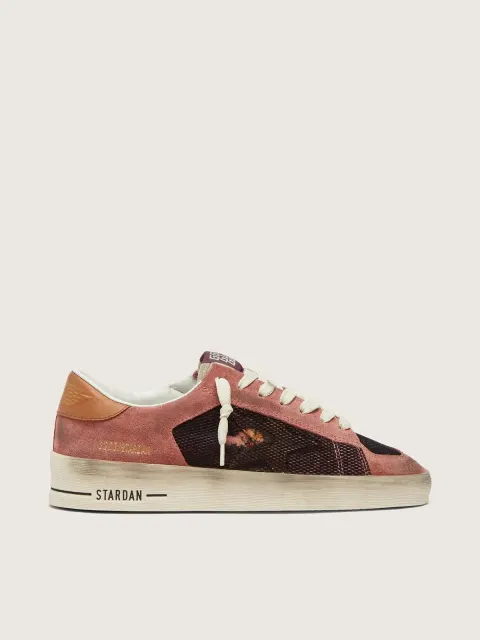 Stardan donna in suede rosa con stella beige