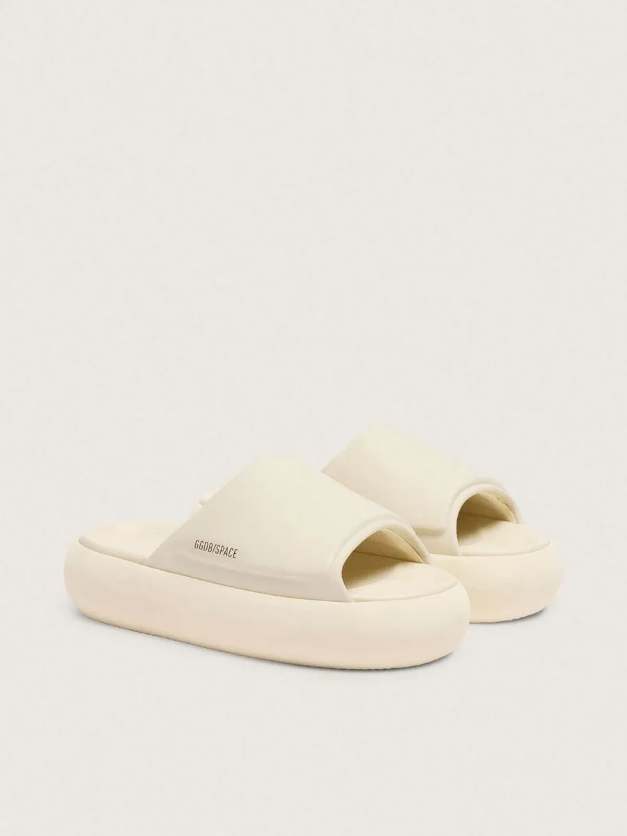 Ciabatte Space-Star Donna in pelle bianca