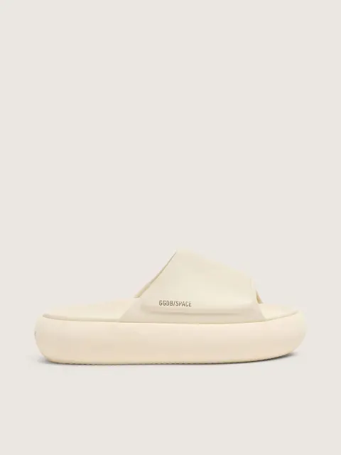 Ciabatte Space-Star Donna in pelle bianca