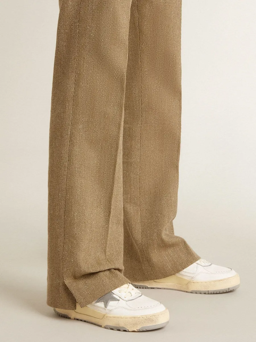 Forty2 Donna con stella grigia e talloncino in pelle bianca