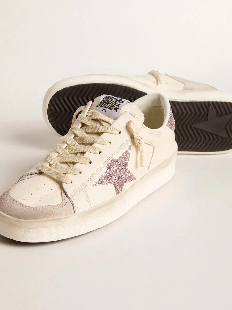Stardan Donna in nappa e suede con stella e talloncino in glitter rosa