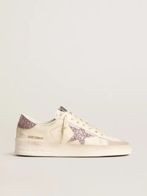 Stardan Donna in nappa e suede con stella e talloncino in glitter rosa