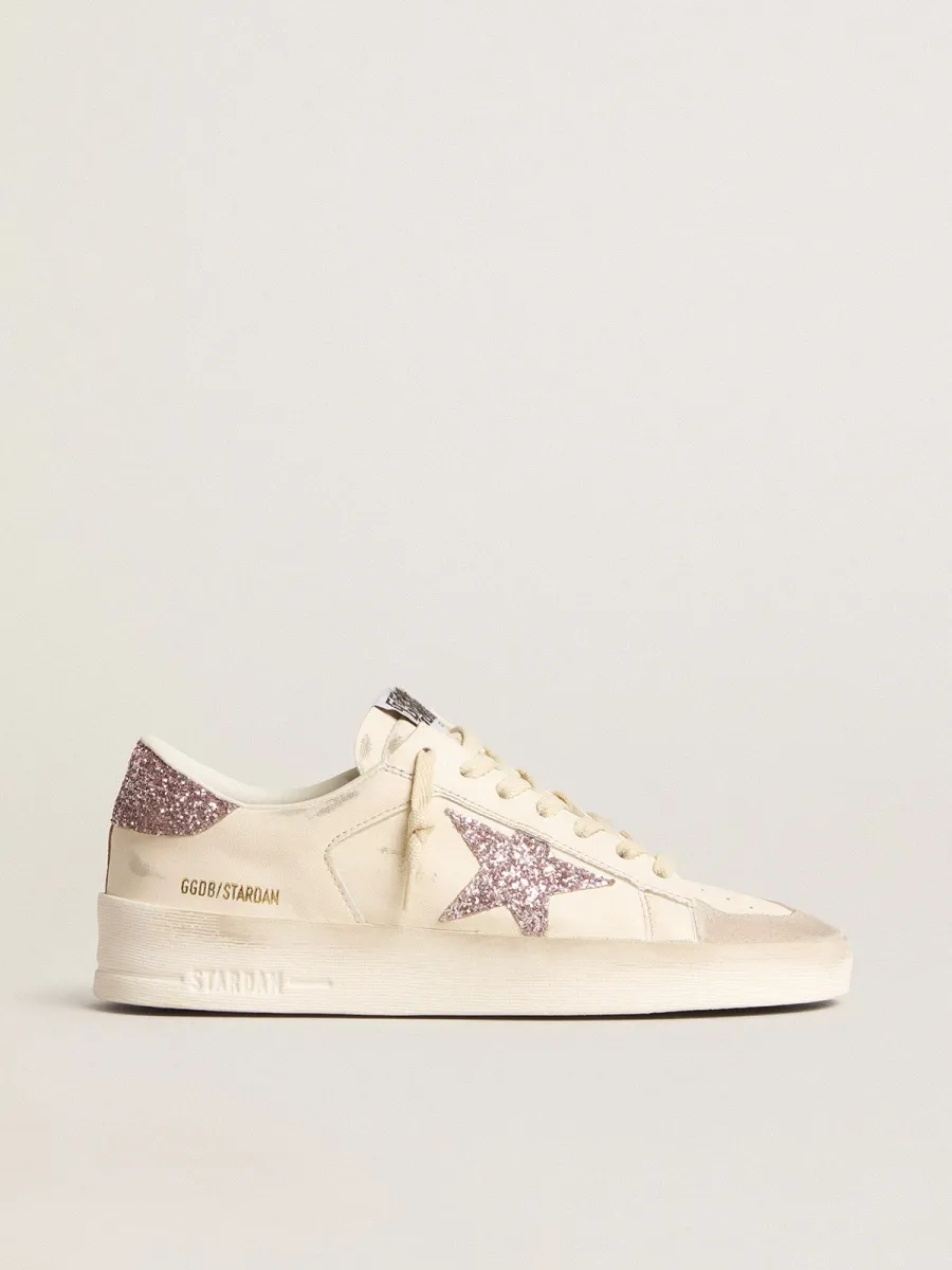 Stardan Donna in nappa e suede con stella e talloncino in glitter rosa