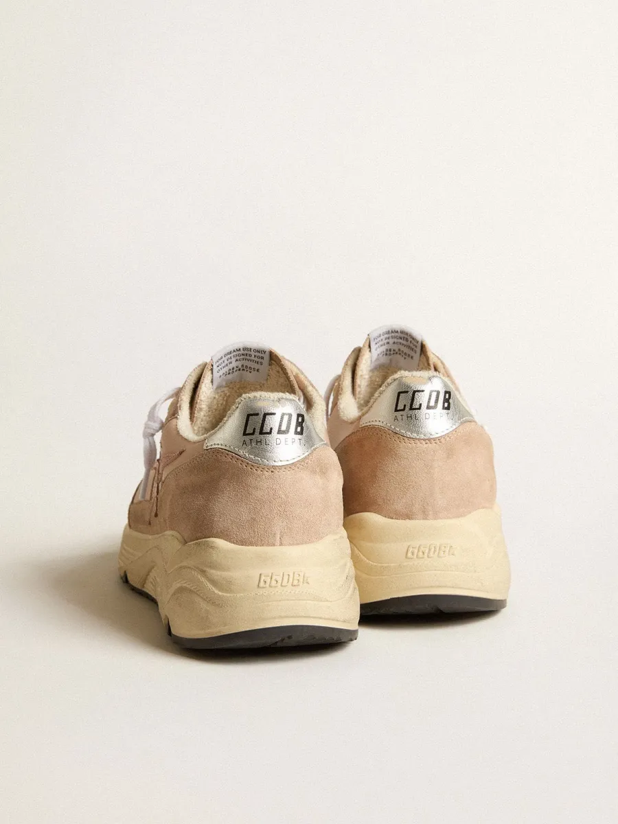Running Sole Donna in rete e suede con stella rosa e talloncino argento