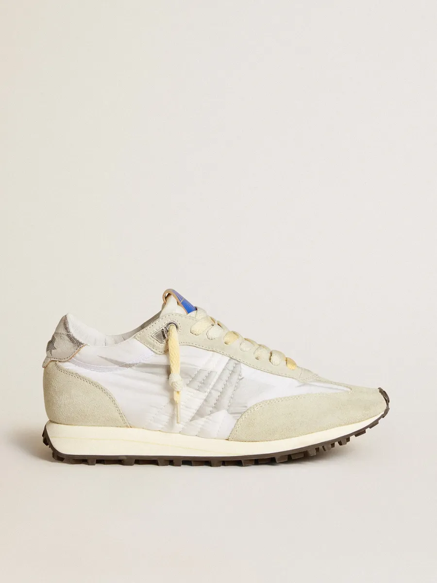 Marathon Donna con tomaia in nylon bianco e stella argento