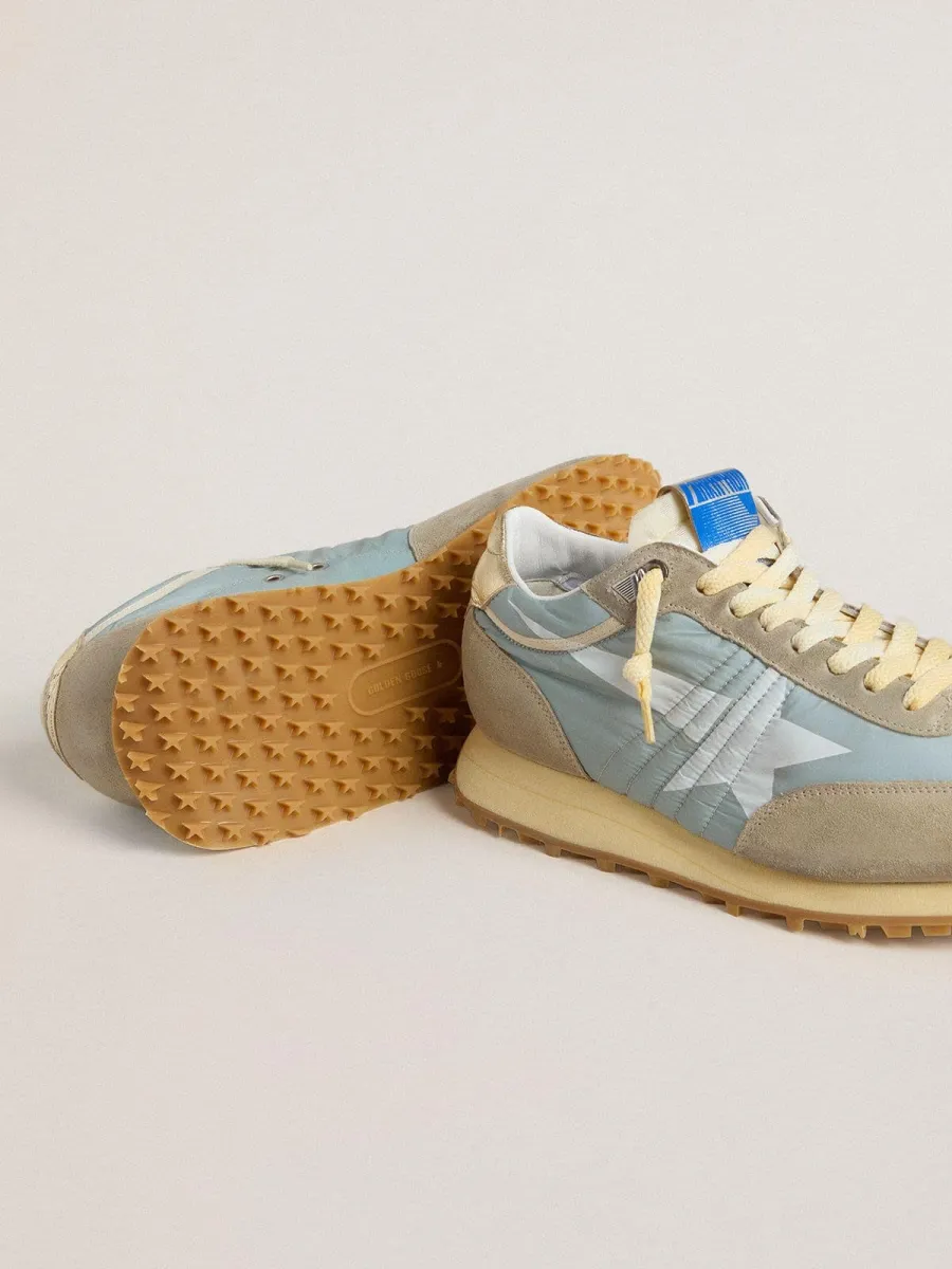 Marathon Donna con tomaia in nylon azzurro e stella azzurro pastello