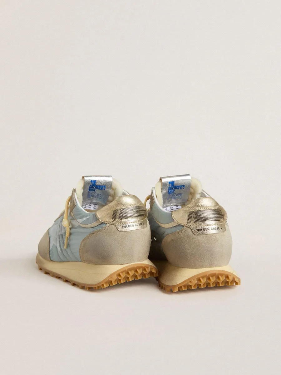 Marathon Donna con tomaia in nylon azzurro e stella azzurro pastello