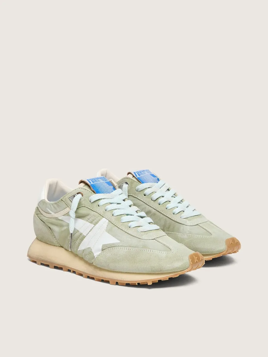 Marathon donna in nylon verde salvia con stella bianca