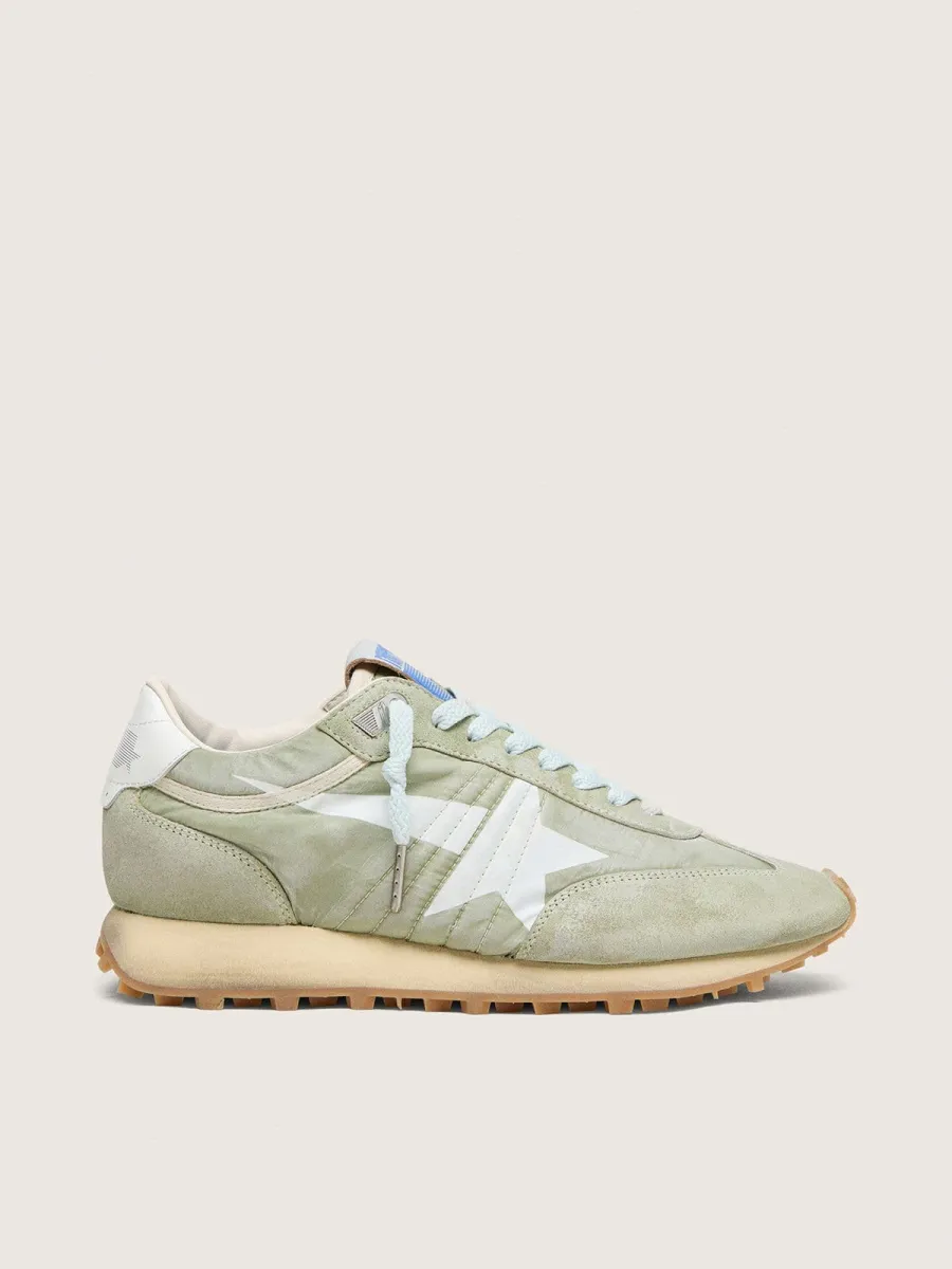 Marathon donna in nylon verde salvia con stella bianca