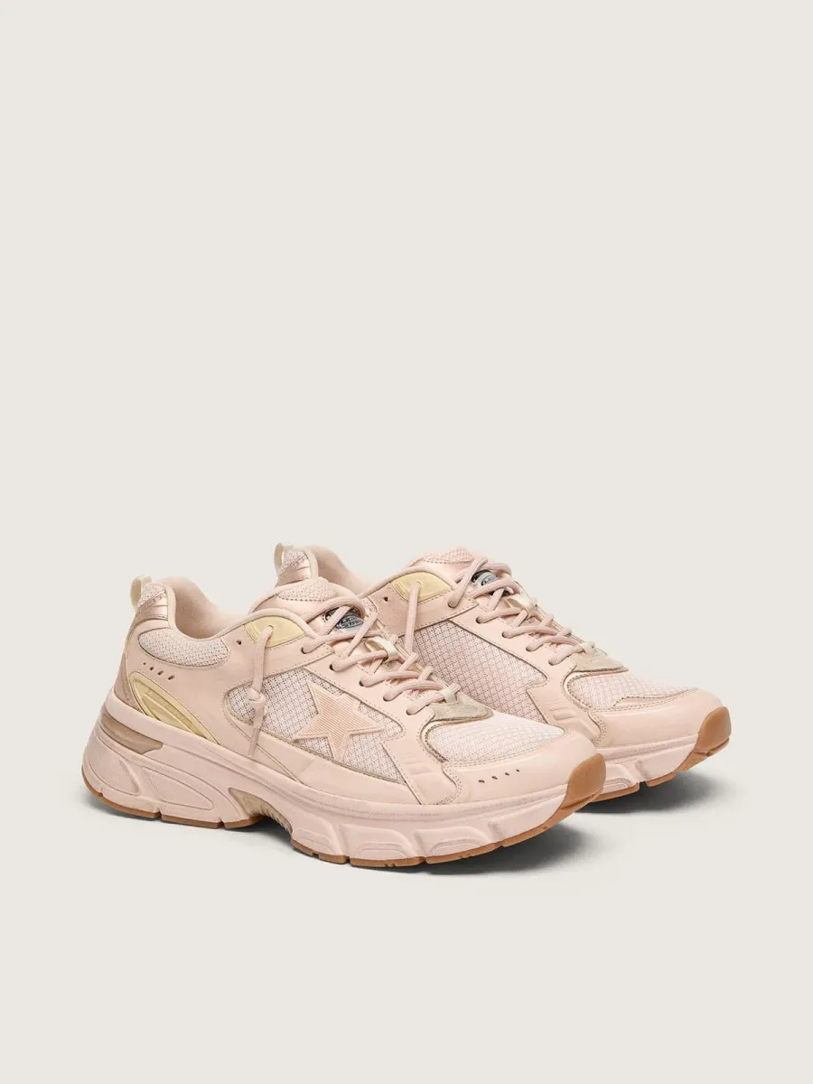 Lightstar Donna in tomaia in pelle e mesh rosa e stella rosa