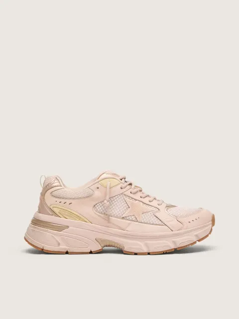 Lightstar Donna in tomaia in pelle e mesh rosa e stella rosa