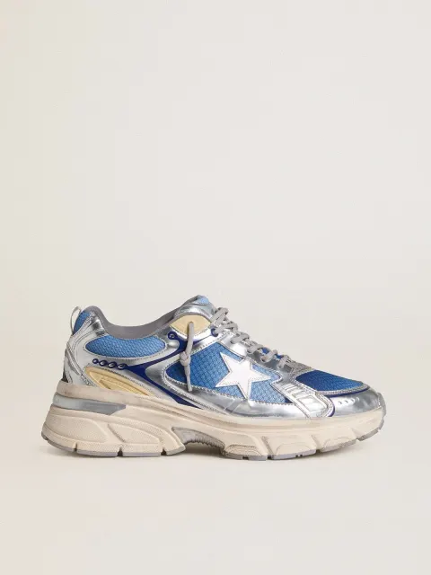 Lightstar Donna  in mesh azzurro con stella in TPU bianco e inserti bio-based argento