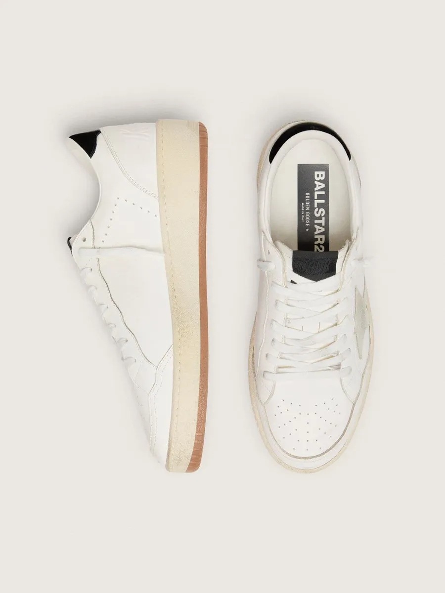 Ball Star Donna con stella in suede ghiaccio e talloncino in pelle lucida nera
