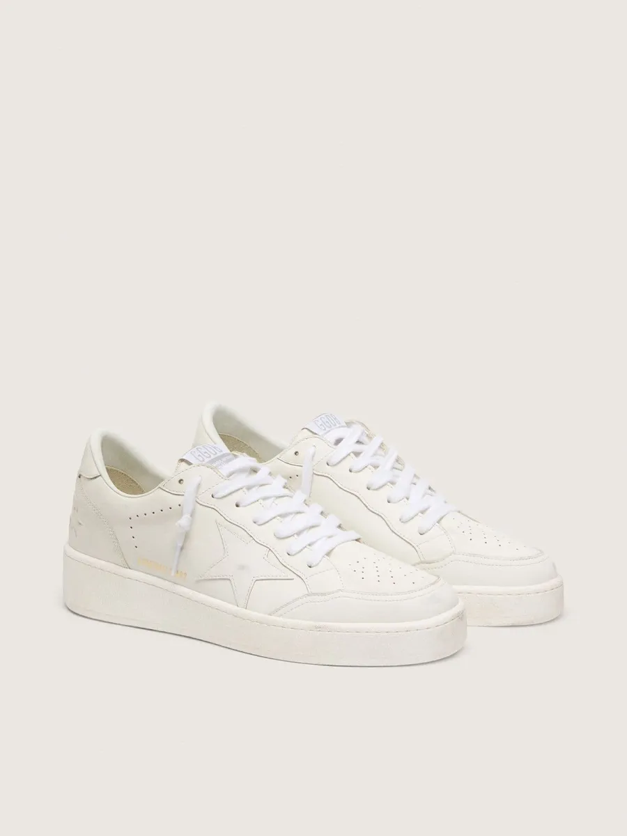 Ball Star Donna con stella e talloncino in pelle bianca