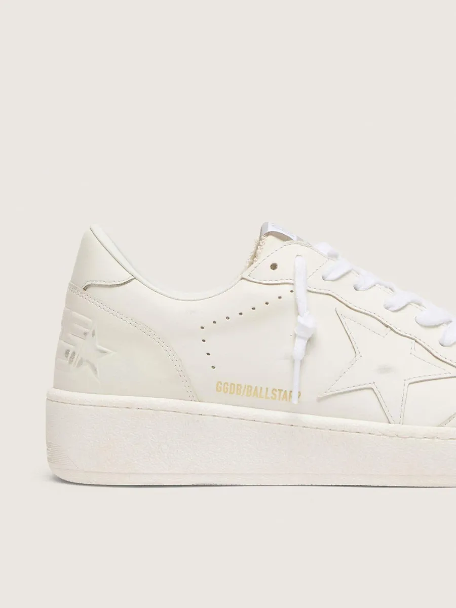 Ball Star Donna con stella e talloncino in pelle bianca
