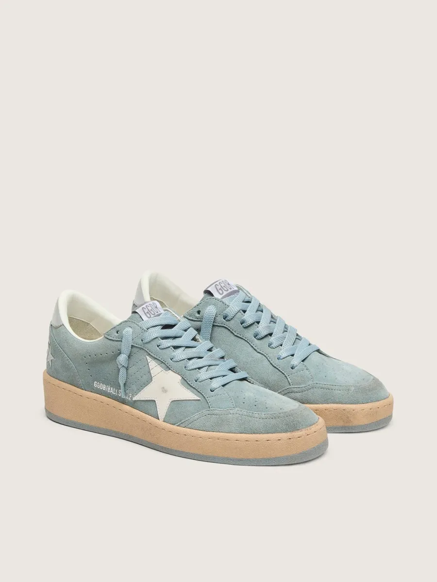Ball Star donna in suede azzurro chiaro con stella bianca