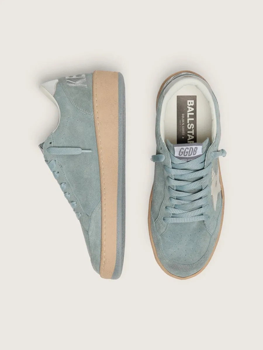 Ball Star donna in suede azzurro chiaro con stella bianca