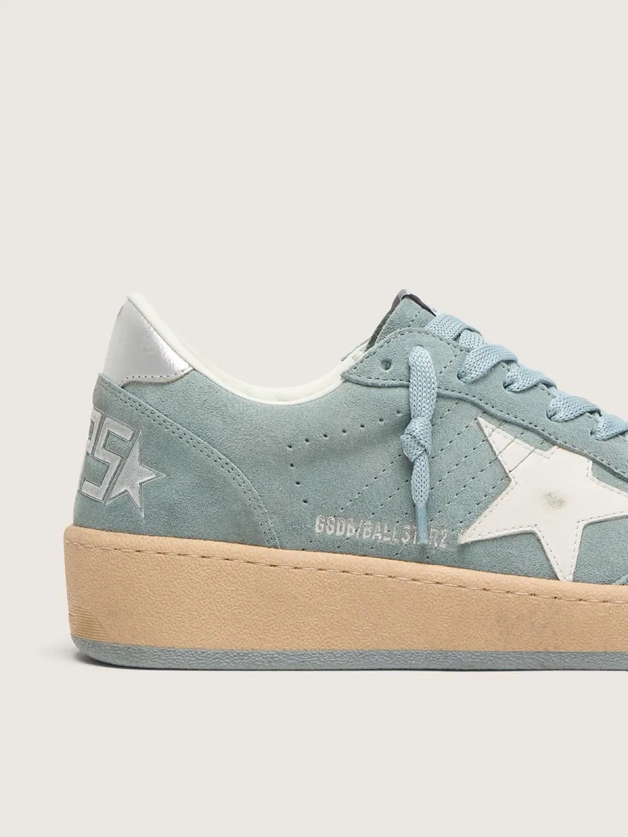Ball Star donna in suede azzurro chiaro con stella bianca