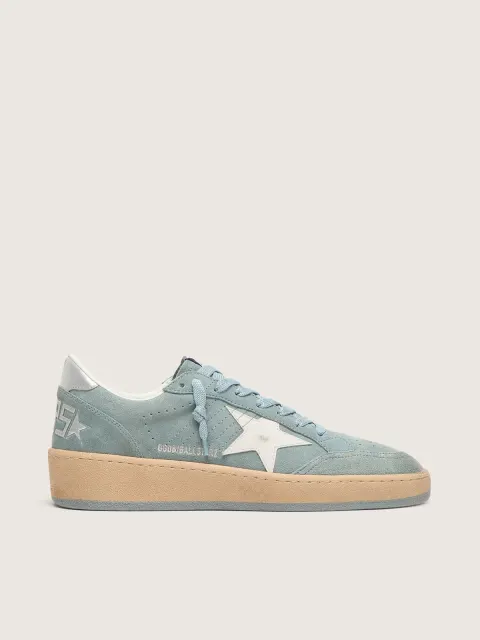 Ball Star donna in suede azzurro chiaro con stella bianca