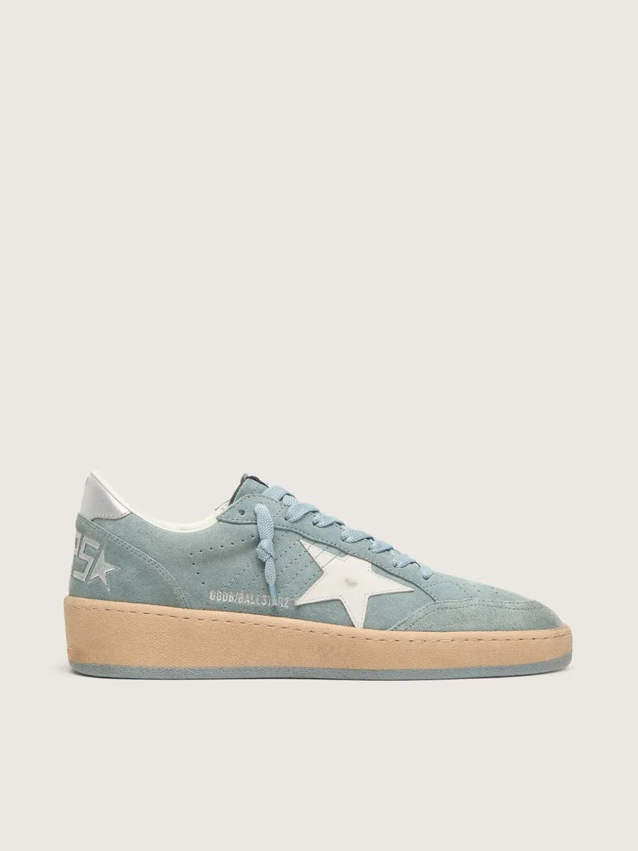 Ball Star donna in suede azzurro chiaro con stella bianca