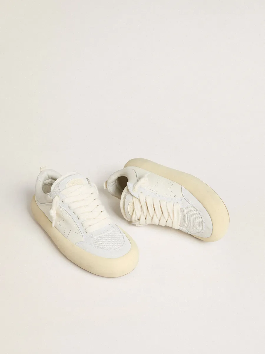 Space-Star Cube Donna in pelle bianca con stella traforata