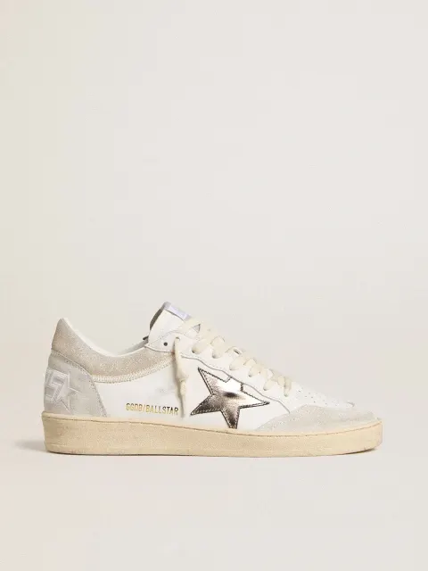 Ball Star Donna con stella in pelle laminata metallica e talloncino in pelle lucida